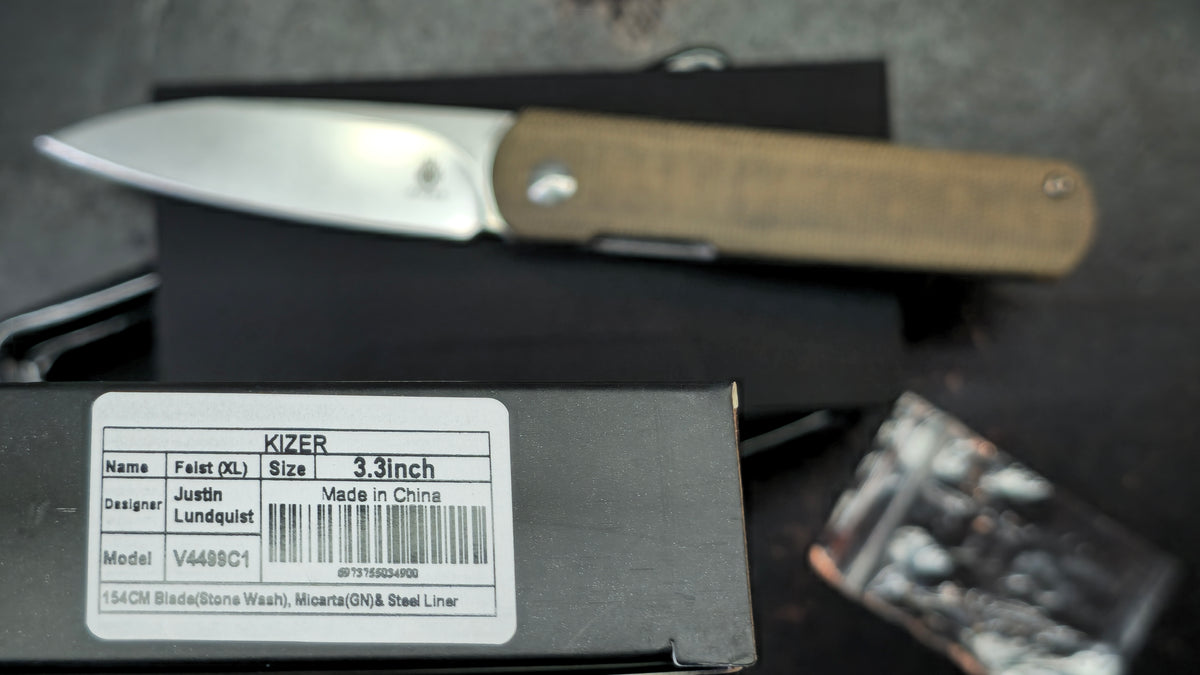 Kizer Feist (XL) Micarta Handle 154CM Blade