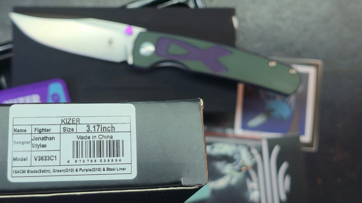 Kizer Fighter G10 Handle 154CM Blade