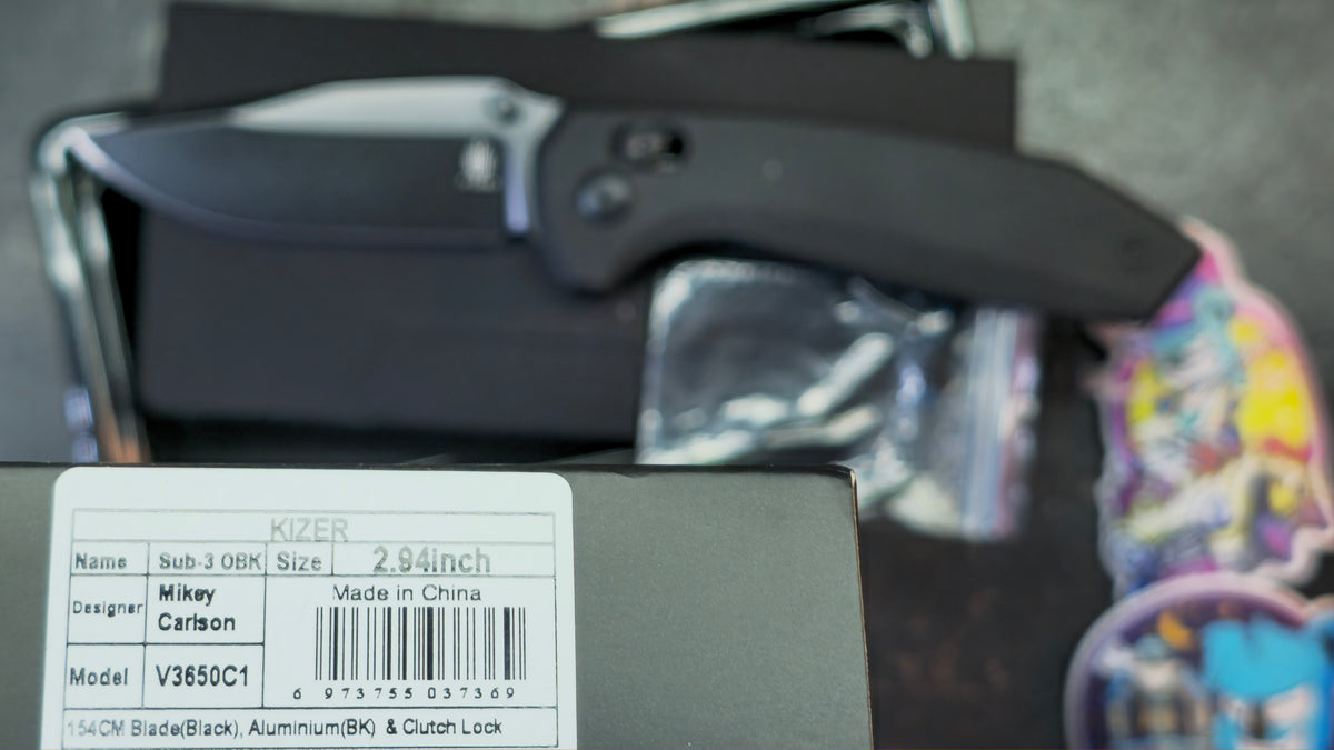 Kizer SUB-3 OBK Alum Handle 154CM Blade
