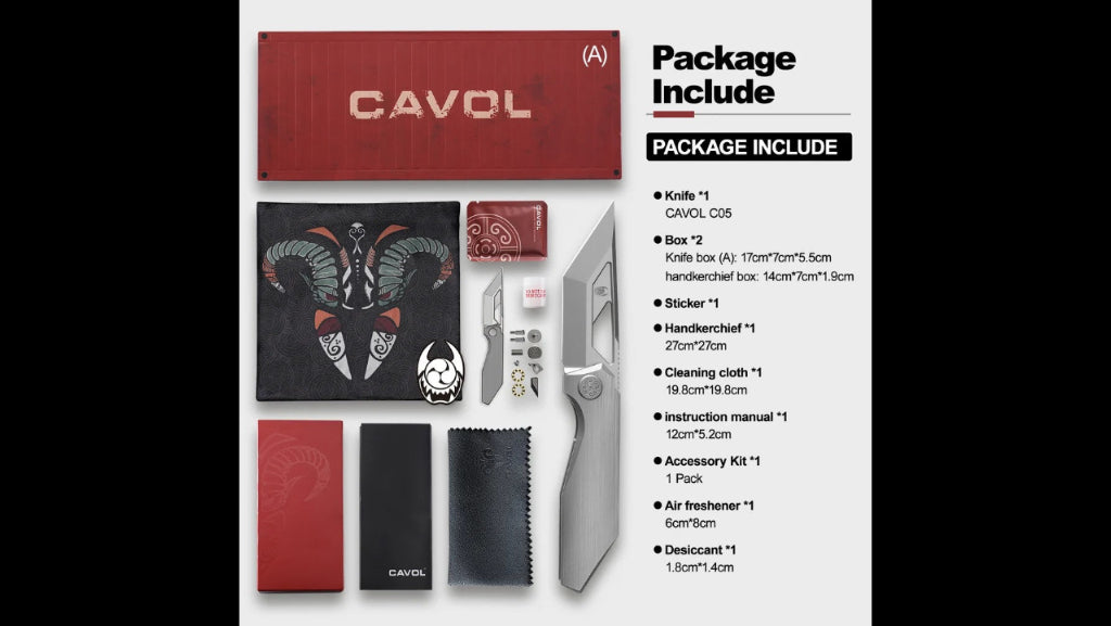 Cavol Shimo Framelock Gray Titanium Handle M390 Blade