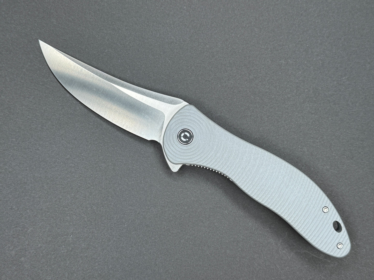 CIVIVI Synergy4 (C21018A-2) Folding, Liner Lock , Nitro-V, Satin, Trailing Point, Plain Edge, Flat Grind, Handle: G10/Gray, (NEW - OPEN BOX)