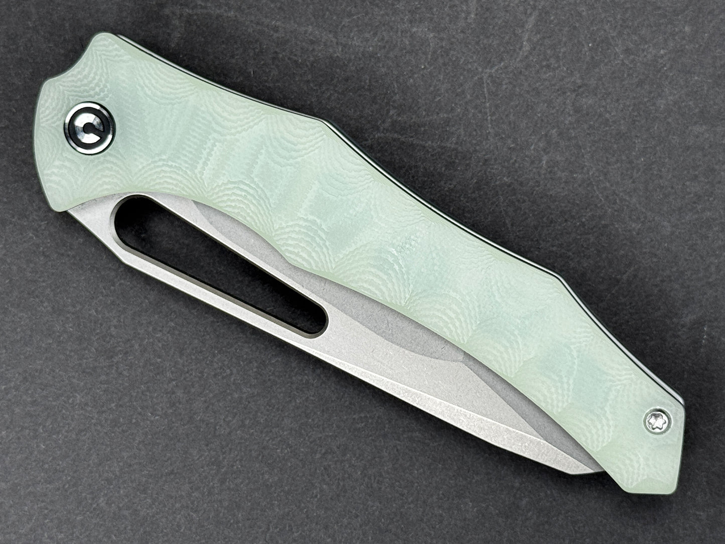 CIVIVI Spiny Dogfish (C22006-2) Folding, Liner Lock , 14C28N, Satin, Wharncliff, Plain Edge, Flat Grind, Handle: G10/Jade, (NEW - OPEN BOX)