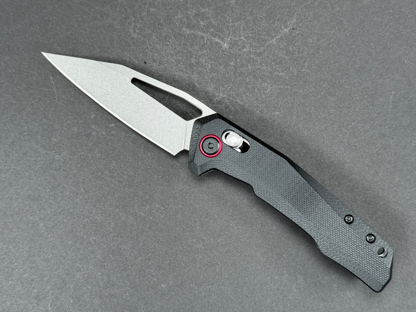 FLISSA F014042A Folding, Cross Lock Lock , 7CR17MOV, Stonewash, Spear Point, Plain Edge, Flat Grind, Handle: Aluminum /Black, (NEW - OPEN BOX)