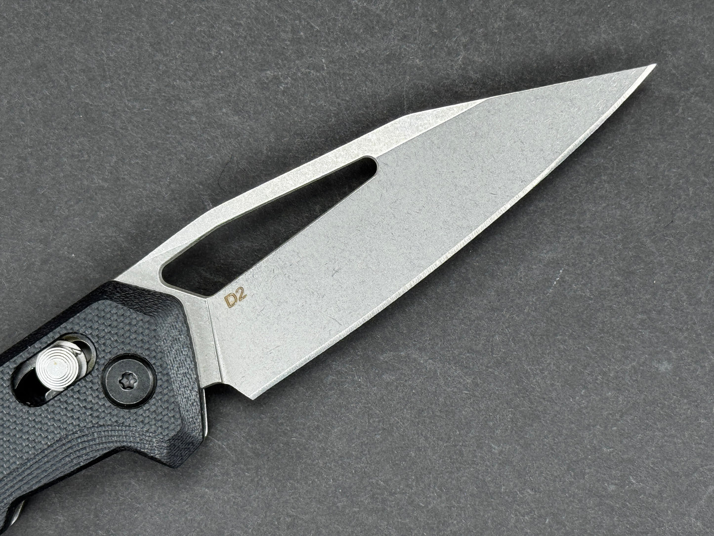 FLISSA F014042A Folding, Cross Lock Lock , 7CR17MOV, Stonewash, Spear Point, Plain Edge, Flat Grind, Handle: Aluminum /Black, (NEW - OPEN BOX)