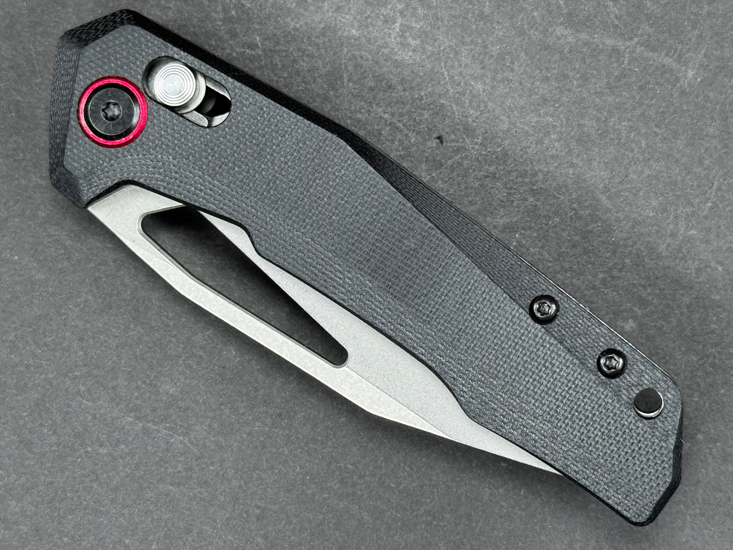 FLISSA F014042A Folding, Cross Lock Lock , 7CR17MOV, Stonewash, Spear Point, Plain Edge, Flat Grind, Handle: Aluminum /Black, (NEW - OPEN BOX)