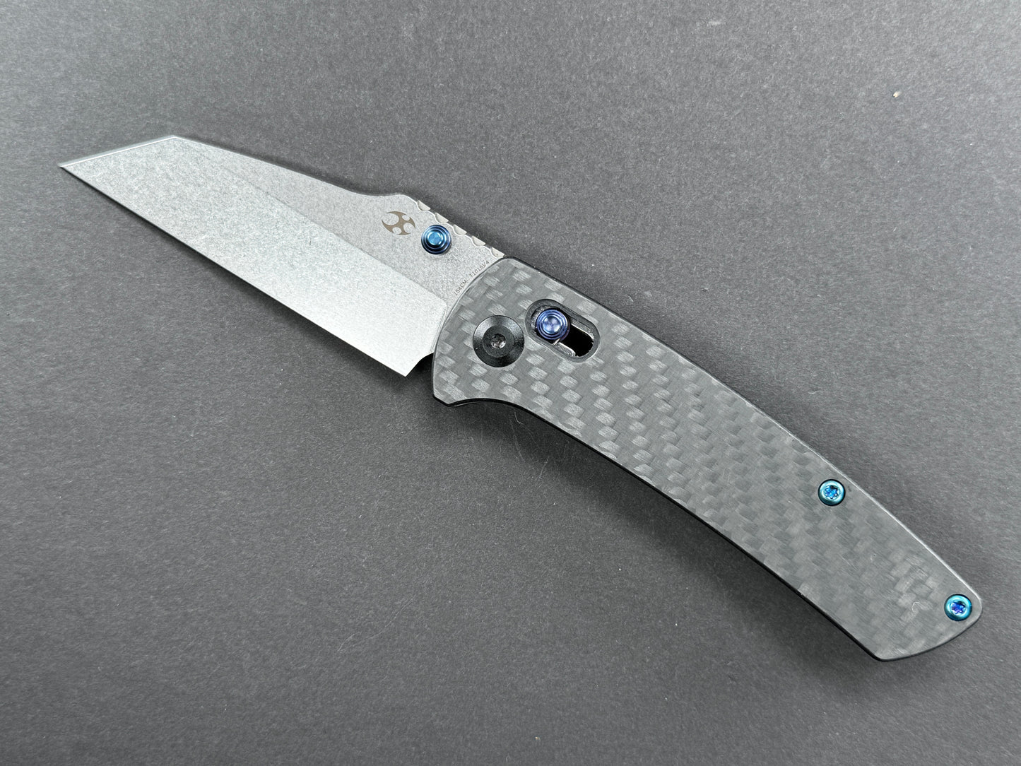 KANSEPT Main Street (T1015V4), Folding, Crossbar Lock , 154CM, Stonewash, Wharncliff, Plain Edge, Flat Grind, Handle: Carbon Fiber/ G10/Black, (NEW - OPEN BOX)