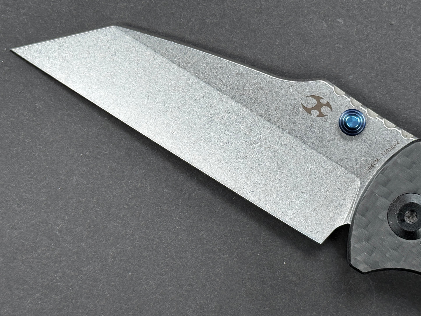 KANSEPT Main Street (T1015V4), Folding, Crossbar Lock , 154CM, Stonewash, Wharncliff, Plain Edge, Flat Grind, Handle: Carbon Fiber/ G10/Black, (NEW - OPEN BOX)