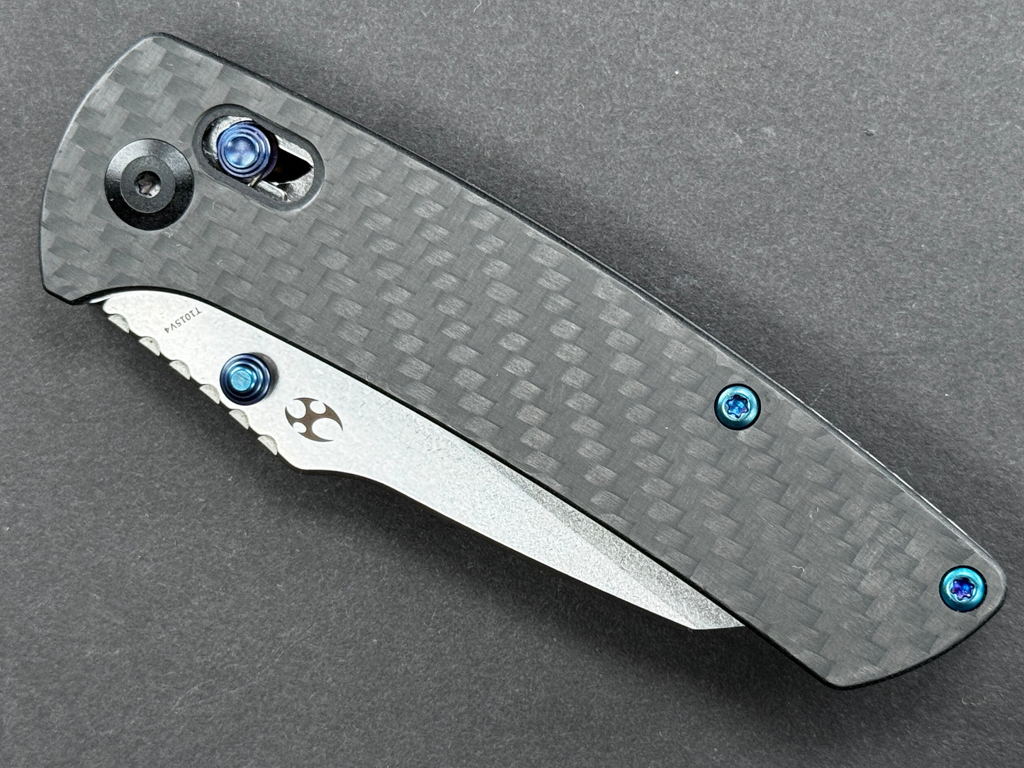 KANSEPT Main Street (T1015V4), Folding, Crossbar Lock , 154CM, Stonewash, Wharncliff, Plain Edge, Flat Grind, Handle: Carbon Fiber/ G10/Black, (NEW - OPEN BOX)