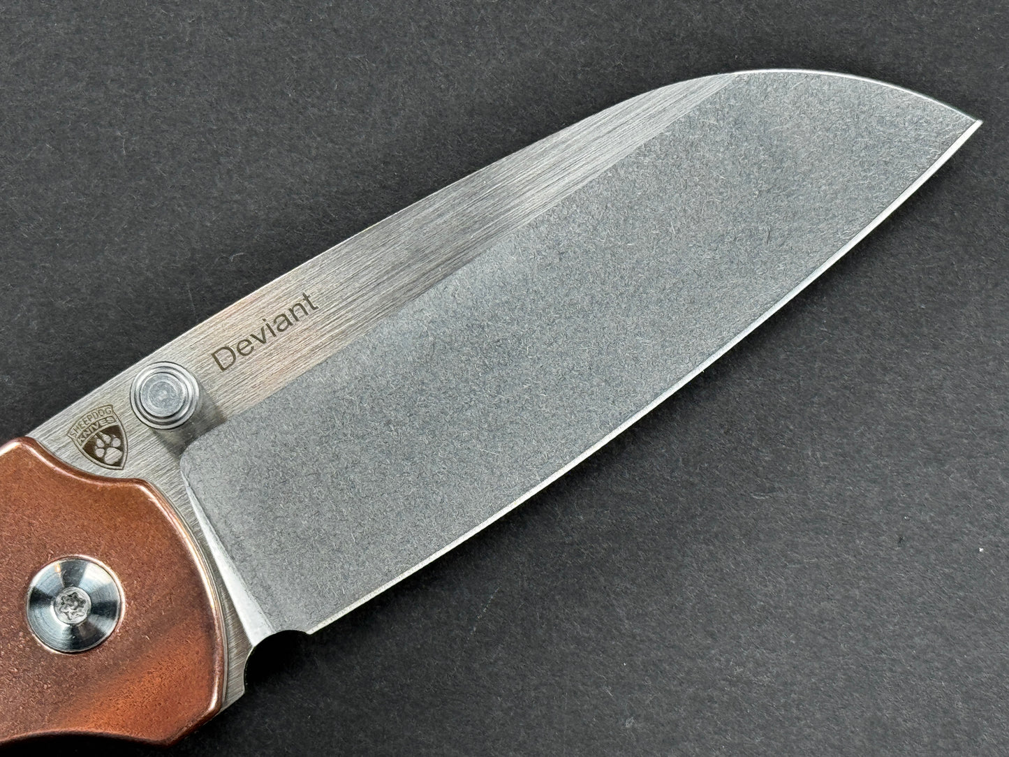 KIZER Deviant (V3575A1), Folding, Liner Lock , M390, Stonewash, Sheepsfoot, Plain Edge, Flat Grind, Handle: Copper/ Micarta/Copper/ Green, (NEW - OPEN BOX)