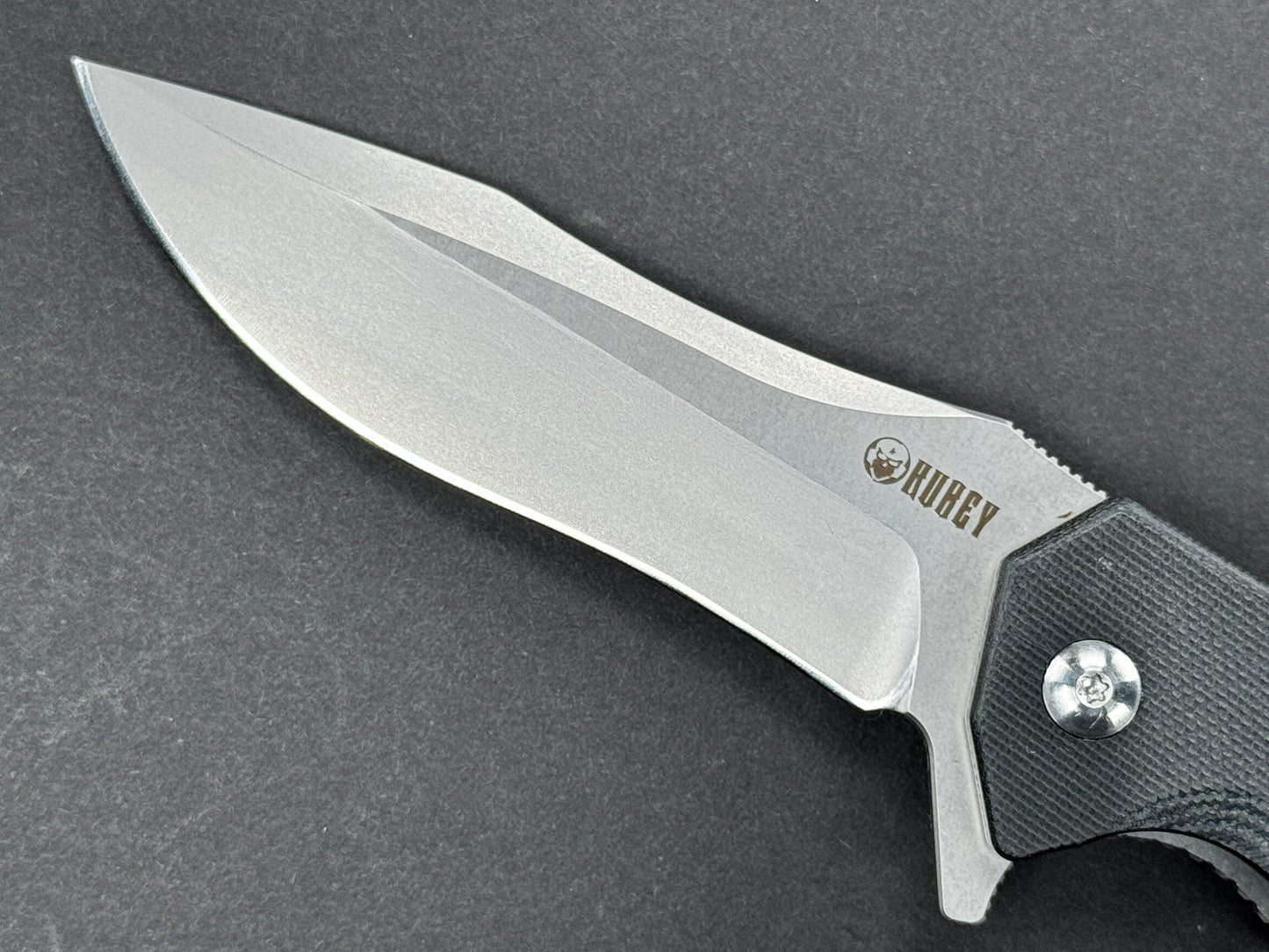 KUBEY Nuovo (KU162) Folding, Liner Lock , D2, Stonewash, Drop Point, Plain Edge, Flat Grind, Handle: G10/Black, (NEW - OPEN BOX)
