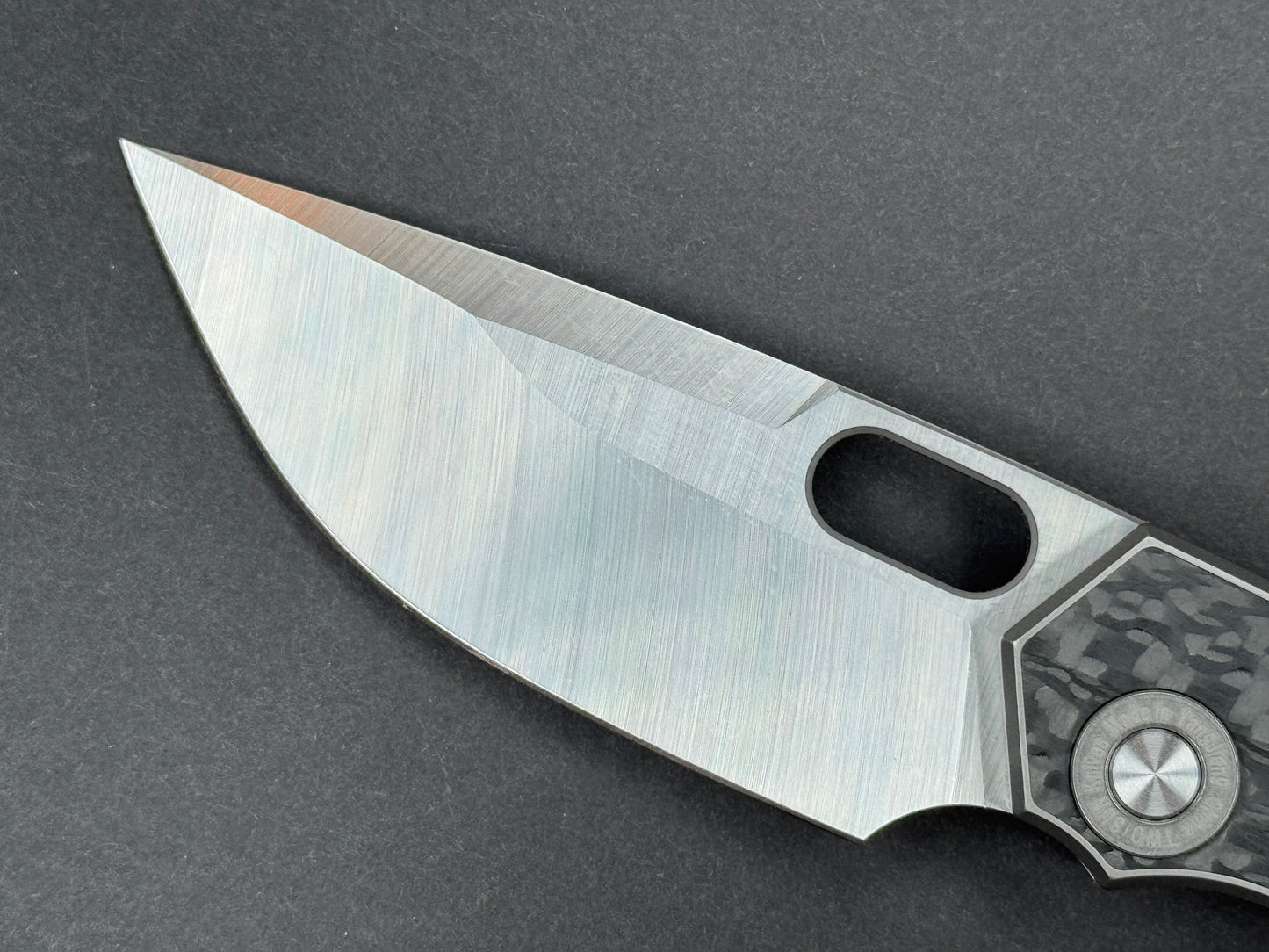 TWOSUN TS142 Folding, Frame Lock, M390, Satin, Clip Point, Plain Edge, Full Grind, Handle: Micarta/ Carbon Fiber/Gray/ Brown, (NEW - OPEN BOX)