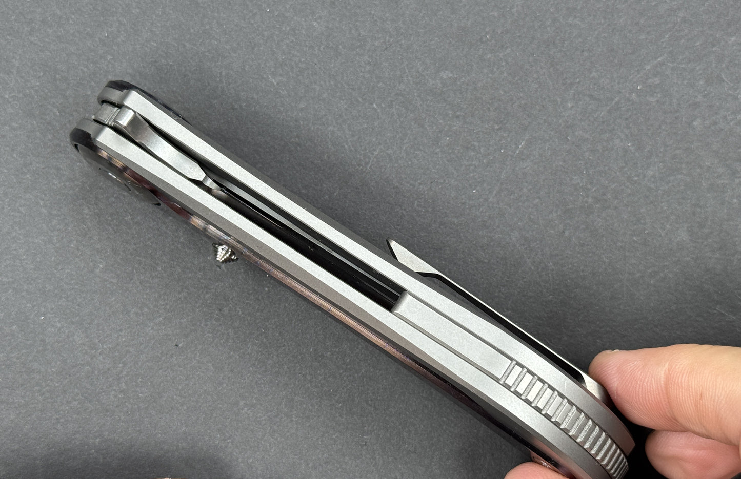 TWOSUN TS403 Folding, Liner Lock, D2, Satin, Sheepsfoot, Plain Edge, Full Grind, Handle: Titanium/Multi-Color Green, (NEW - OPEN BOX)