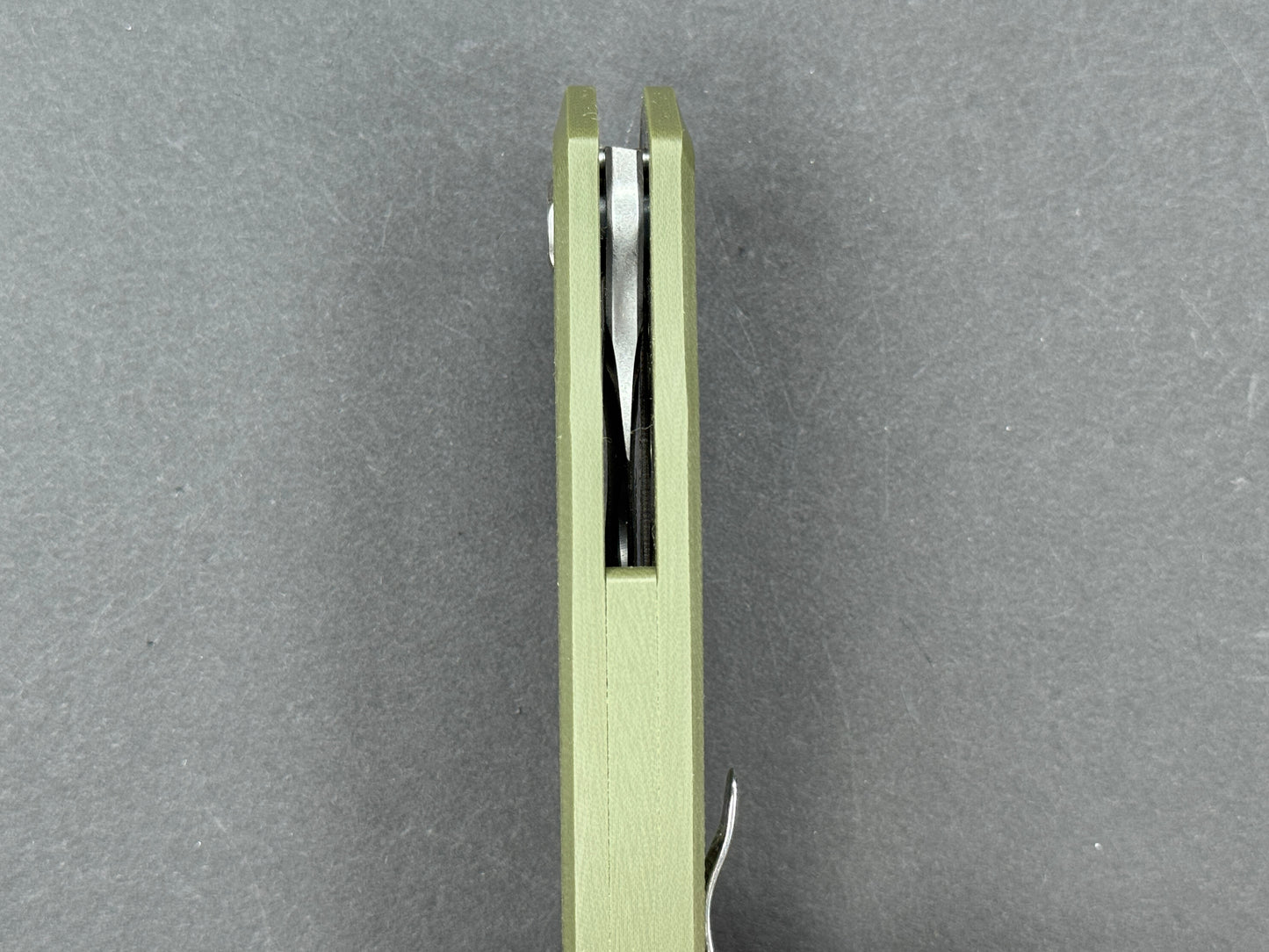 TWOSUN TS421 Folding, Liner Lock, D2, Stonewash, Sheepsfoot, Plain Edge, Flat Grind, Handle: G10/Green, (NEW - OPEN BOX)