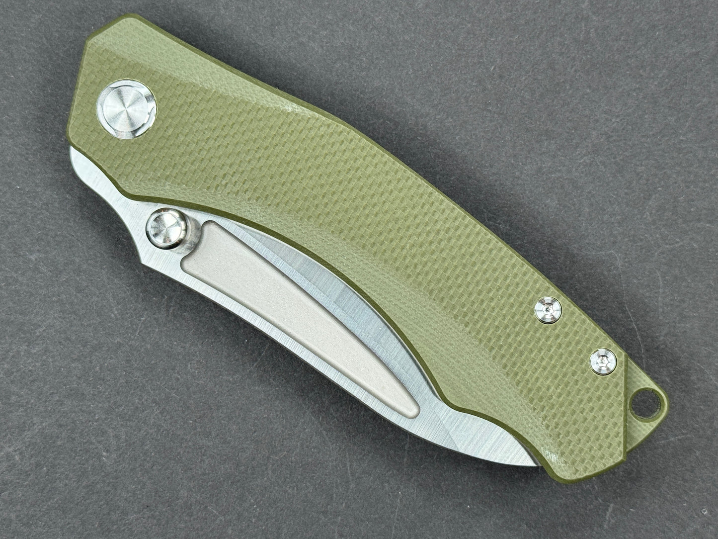 TWOSUN TS425 Folding, Liner Lock, K110, Satin, Drop Point, Plain Edge, Flat Grind, Handle: G10/Green, (NEW - OPEN BOX)