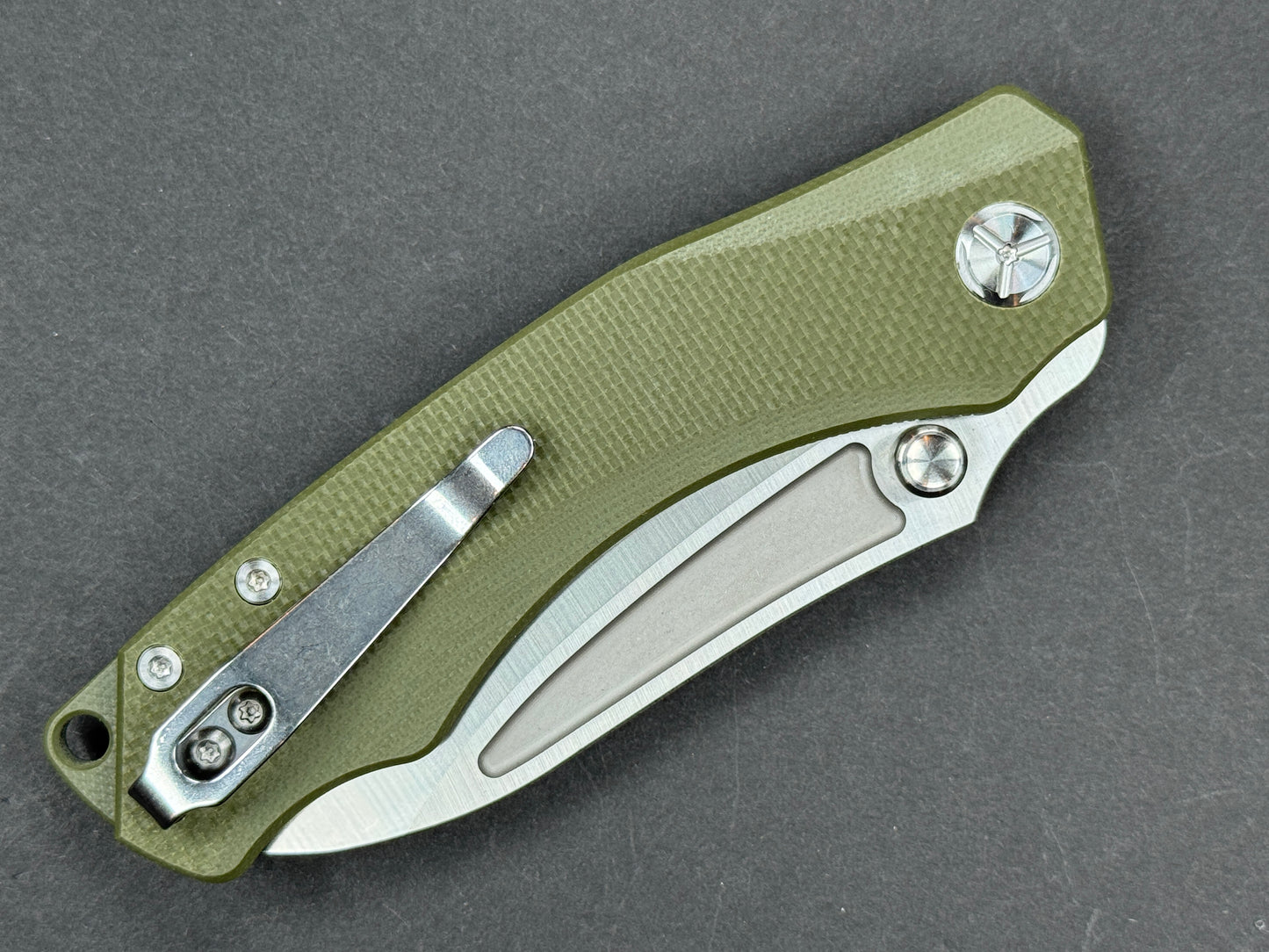 TWOSUN TS425 Folding, Liner Lock, K110, Satin, Drop Point, Plain Edge, Flat Grind, Handle: G10/Green, (NEW - OPEN BOX)