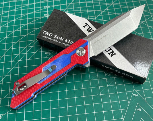 TwoSun TS38 G10 Handle D2 Blade