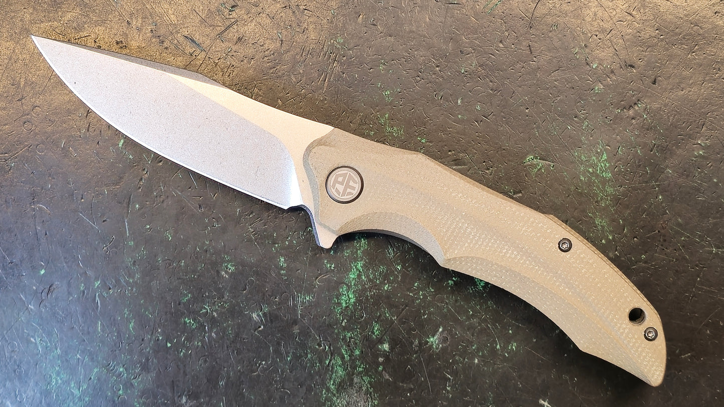 Petrified Fish PFP10 Hairtail 3.54" K110 Steel Blade Micarta Handle, Flipper Liner lock Folding knife (OPEN BOX)