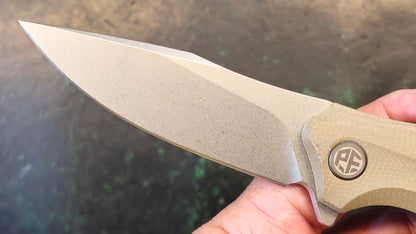Petrified Fish PFP10 Hairtail 3.54" K110 Steel Blade Micarta Handle, Flipper Liner lock Folding knife (OPEN BOX)