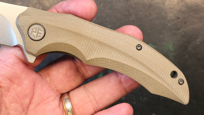 Petrified Fish PFP10 Hairtail 3.54" K110 Steel Blade Micarta Handle, Flipper Liner lock Folding knife (OPEN BOX)