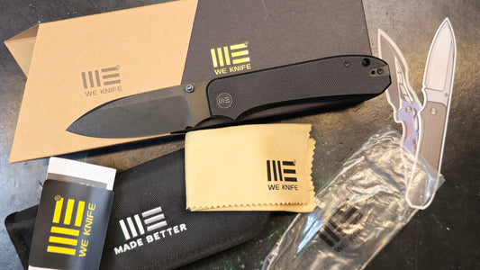 WE Big Banter Black G10 20CV Drop Point Plain Edge Black Stonewash (OPEN BOX - CLOSEOUT))