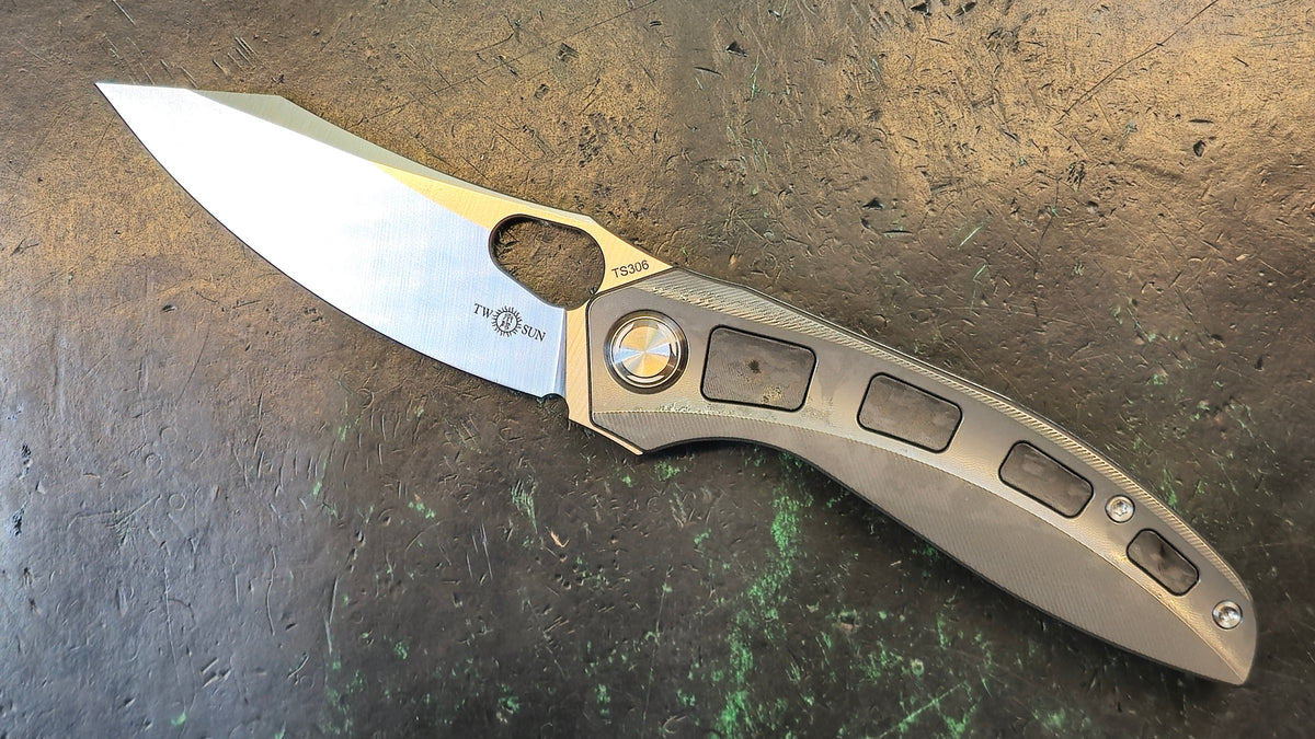 TwoSun TS306 Titanium-Carbon Fiber Handle M390 Blade