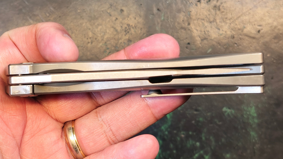 TwoSun TS306 Titanium-Carbon Fiber Handle M390 Blade