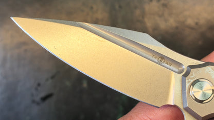 TwoSun TS220 Titanium Handle M390 Plain Edge