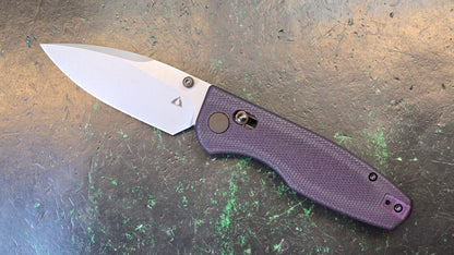 CMB Predator Green (DYED PURPLE) Micarta 14C28N Plain Edge Sandblast Finish (CLOSEOUT - OPENBOX)