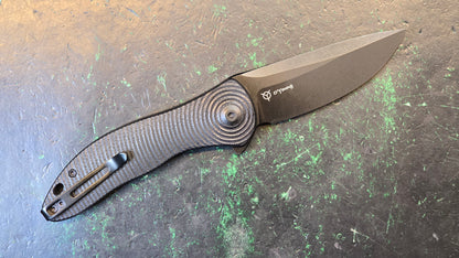 Civivi Synergy3 Black G10 Nitro-V Drop Point Plain Edge Black Stonewash (NEW)