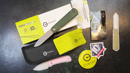 CIVIVI Sendy Flipper Knife (TWEEZERS / PICK) G10 Handle (2.83" Nitro-V Blade (CLOSEOUT - OPENBOX)