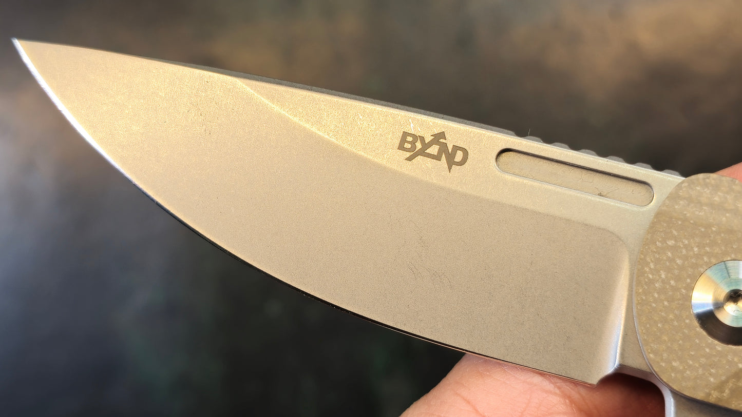 Beyond EDC Custos Tan Micarta Handle VG10 Drop Point Plain Edge (CLOSEOUT - OPEN BOX)