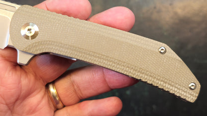 Beyond EDC Custos Tan Micarta Handle VG10 Drop Point Plain Edge (CLOSEOUT - OPEN BOX)