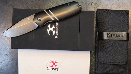 Kansept Turaco Black Stonewash Titanium S35VN Plain Edge Black Stonewash (CLOSEOUT - USED)