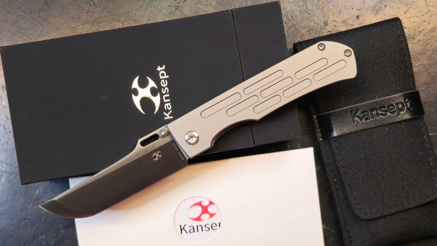 Kansept Reedus Gray Titanium S35VN Plain Edge Satin Finish (CLOSEOUT - OPEN BOX)