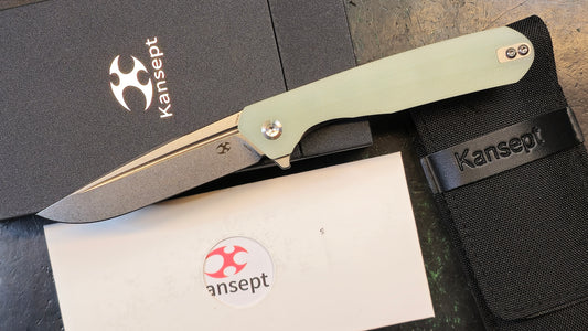 Kansept Qilin Jade G10 154CM Tanto Plain Edge Stonewash (NEW - NIB)