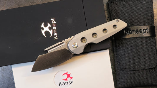 Kansept Rafe Bead Blast Titanium S35VN Wharncliffe (NEW - NIB)