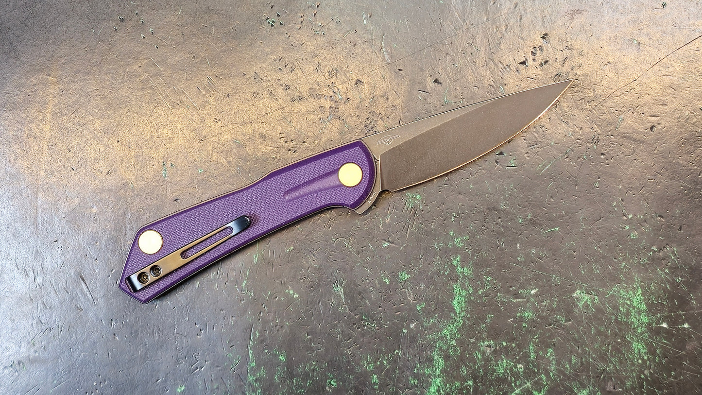 Real Steel Valore Purple G10 Handle Blackwash Nitro-V (NEW - OPEN BOX)