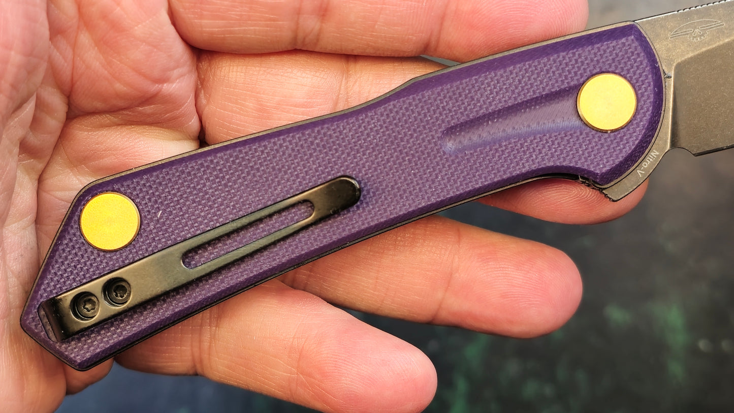 Real Steel Valore Purple G10 Handle Blackwash Nitro-V (NEW - OPEN BOX)