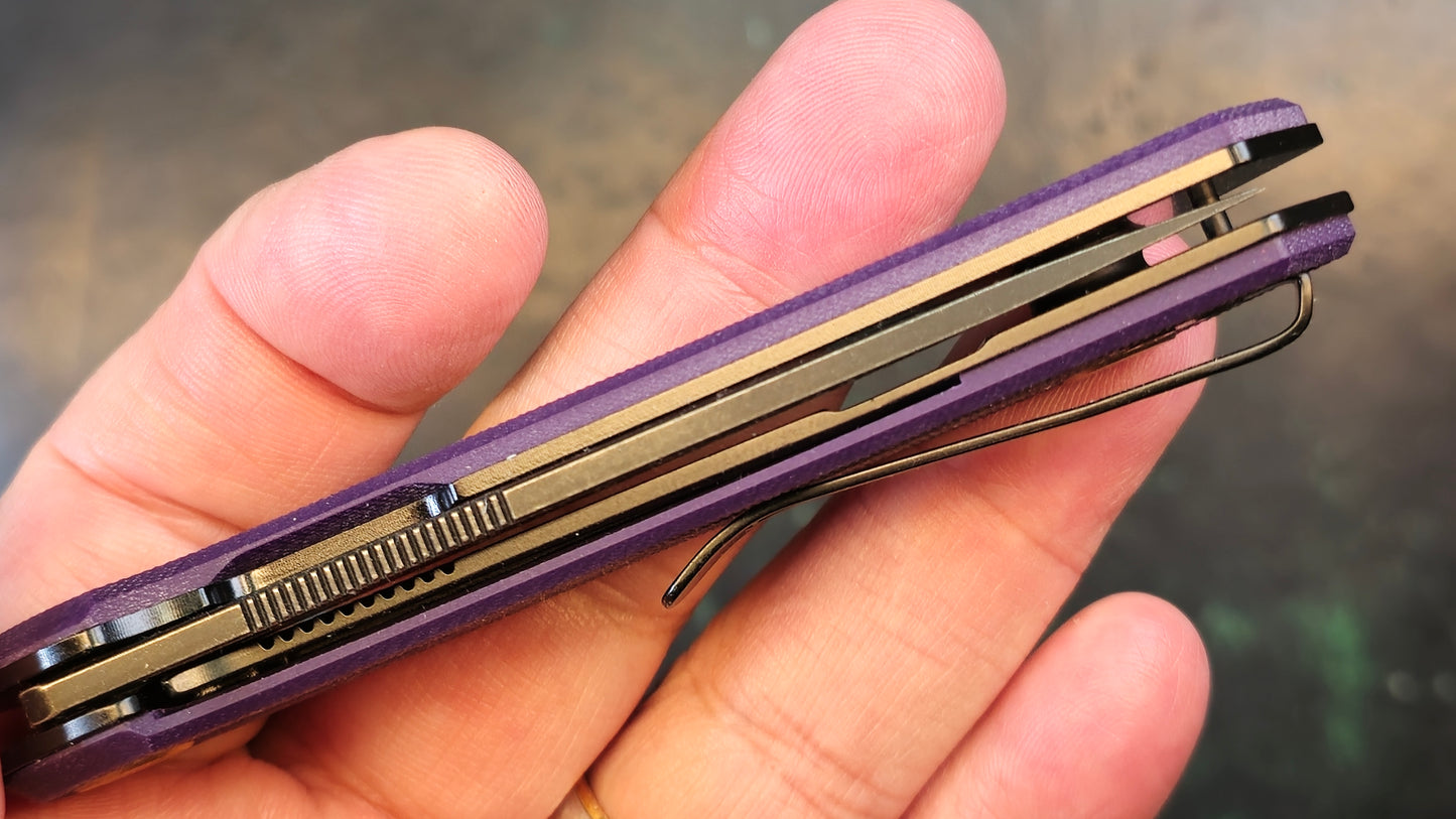 Real Steel Valore Purple G10 Handle Blackwash Nitro-V (NEW - OPEN BOX)