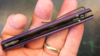 Real Steel Valore Purple G10 Handle Blackwash Nitro-V (NEW - OPEN BOX)