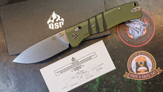 QSP Ripley Glyde Lock Stonewashed 14C28N Blade Green/Black G10 Handle (NEW - NIB)