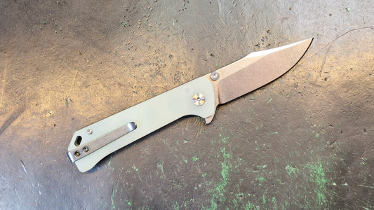QSP Grebe Button Lock Jade G10 Handle 14C28N (DISCOUNT IN CART)