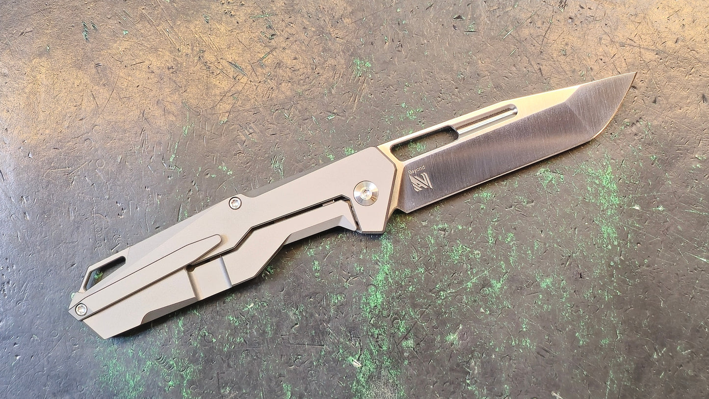Kizer Beyond Tanto Folding Knife Frame Lock S35VN Blade Titanium Handle (NEW - OPEN BOX)