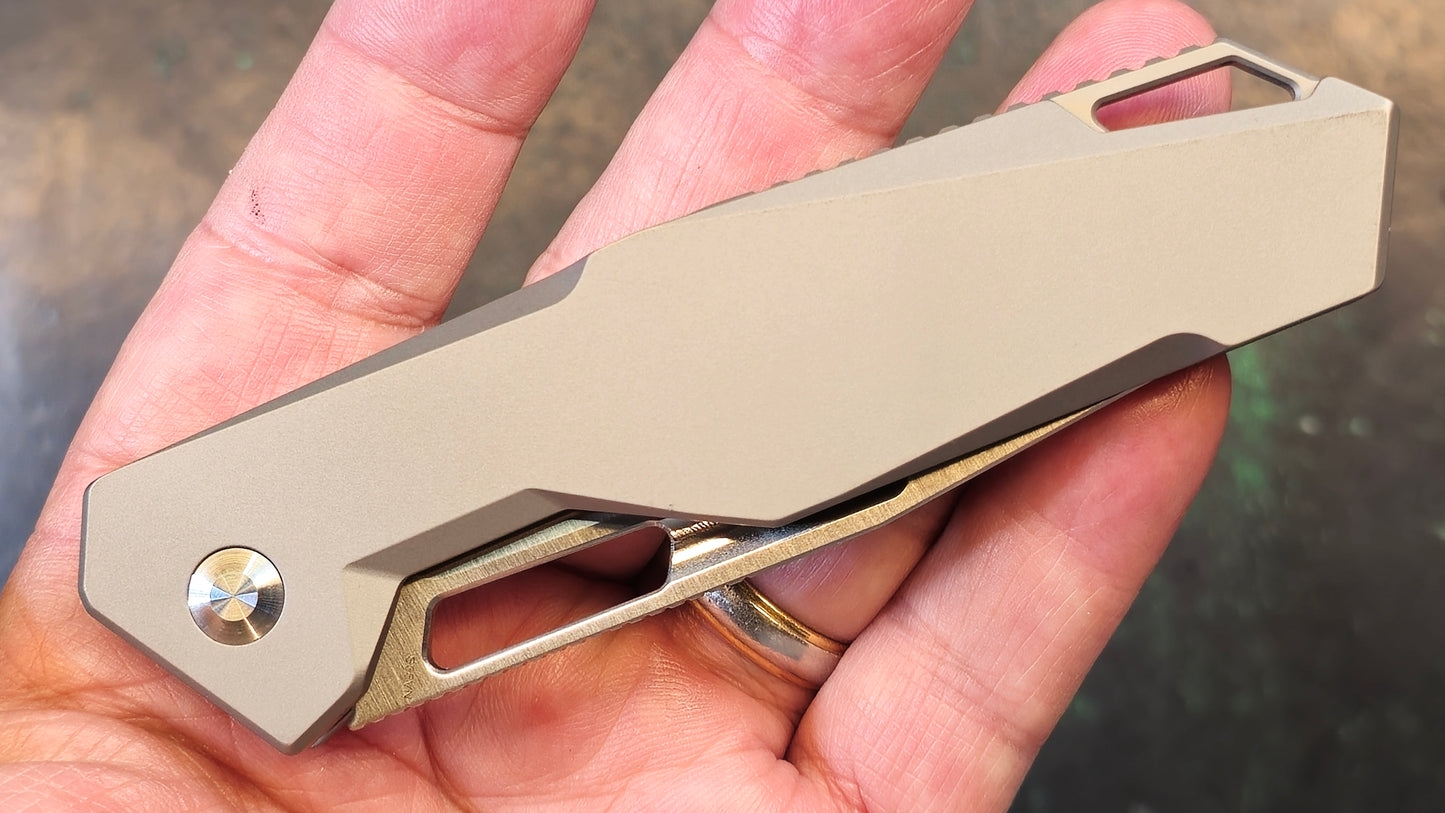 Kizer Beyond Tanto Folding Knife Frame Lock S35VN Blade Titanium Handle (NEW - OPEN BOX)