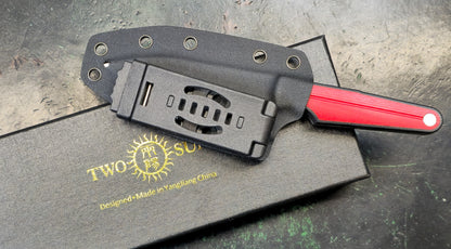TWOSUN TS519 Fixed Blade Knife Red/Black G10 14C28N (NEW)