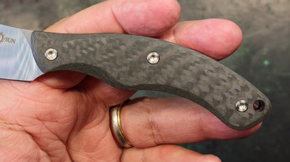 TWOSUN TS558 Fixed Blade Knife Black Carbon Fiber Handle M390 (NEW)