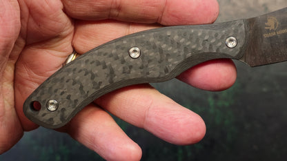 TWOSUN TS558 Fixed Blade Knife Black Carbon Fiber Handle M390 (NEW)