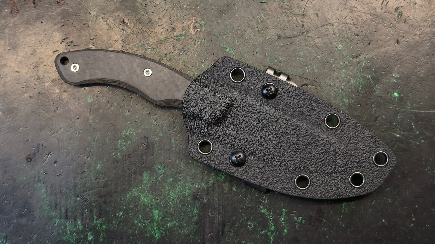 TWOSUN TS558 Fixed Blade Knife Black Carbon Fiber Handle M390 (NEW)