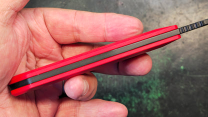 Kubey Basilisk Fixed Blade Knife Red G10 Handle 14C28N Drop Point Plain Edge Blackwash Finish (NEW - OPEN BOX)