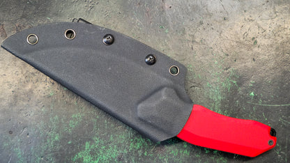 Kubey Basilisk Fixed Blade Knife Red G10 Handle 14C28N Drop Point Plain Edge Blackwash Finish (NEW - OPEN BOX)